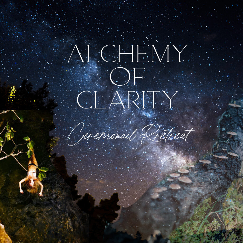 Logo for Alchemy of Clarity, a psilocybin retreat, in Oleiros, Portugal