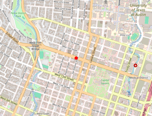Map showing location of 360 MD Austin in Austin, Texas