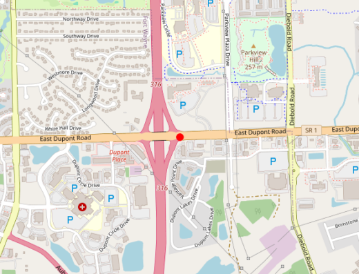 Map showing location of Allendale Treatment in Fort Wayne, IN
