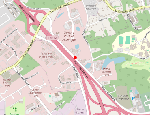 Map showing location of Athena Care in Knoxville, TN