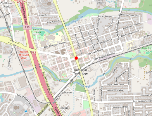 Map showing location of ATX Infusion & Wellness in Round Rock, Texas