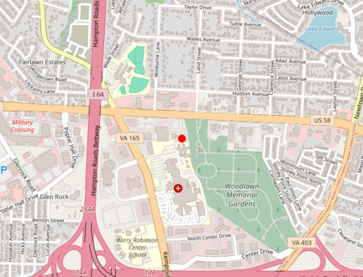 Map showing location of Avesta Ketamine & Wellness Norfolk in Norfolk, VA