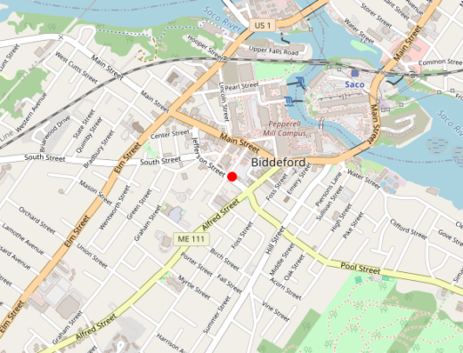 Map showing location of Bird's Eye Wellness in Biddeford, ME
