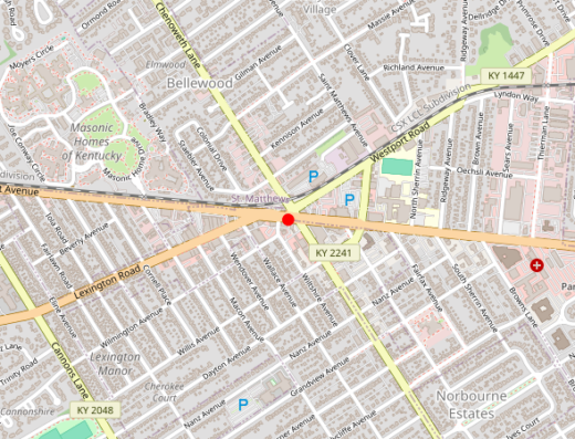 Map showing location of Bliss Progressive Psychiatry in Louisville, KY