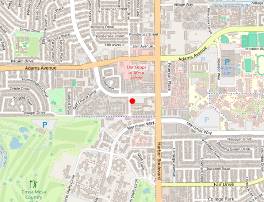 CA_BABYFACE_COSTA_MESA Costa Mesa CA Map