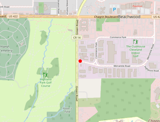 Map showing location of CarePoint Infusion Center in Beachwood, OH