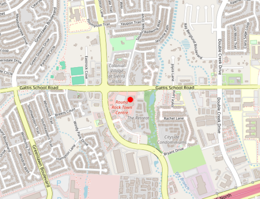 Map showing location of Evolution Health Services in Round Rock, Texas