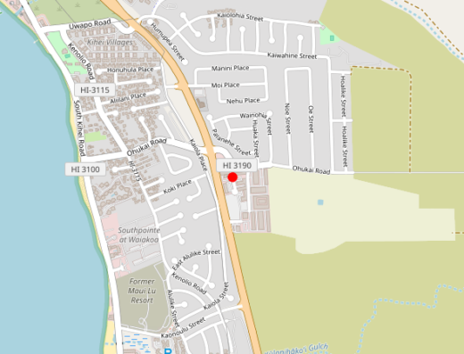 Map showing location of Hawai'i Ketamine Center in Kihei, HI