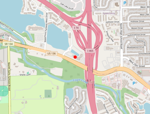 Map showing location of Indy Behavioral Health in Indianapolis, IN