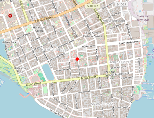 Map showing location of Innerbloom Healing Arts in Charleston, SC