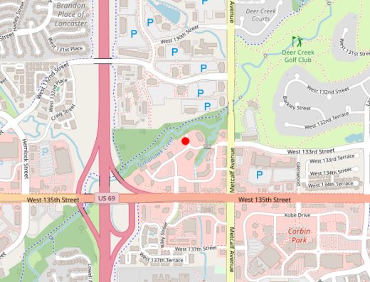 Map showing location of Kansas City Psychiatry Partners in Overland Park, KS