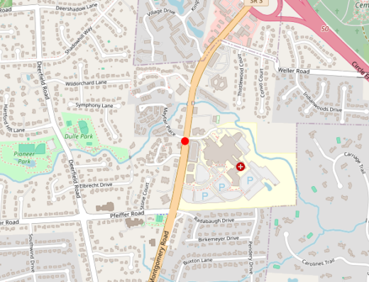 Map showing location of New Pathways Clinic in Cincinnati, OH