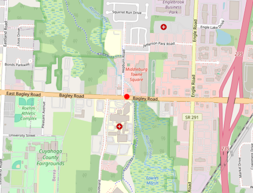 Map showing location of New Pathways Clinic Cleveland in Middleburg Heights, OH