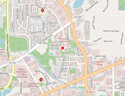 Map showing location of Novel Mind & Wellness Center in Tallahassee, FL