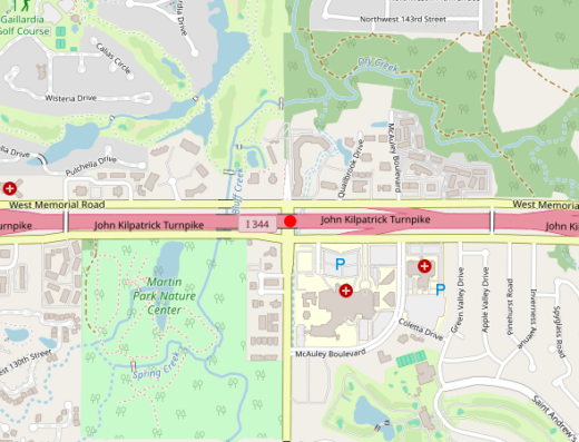 Map showing location of Oklahoma Pain Center in Oklahoma City, OK