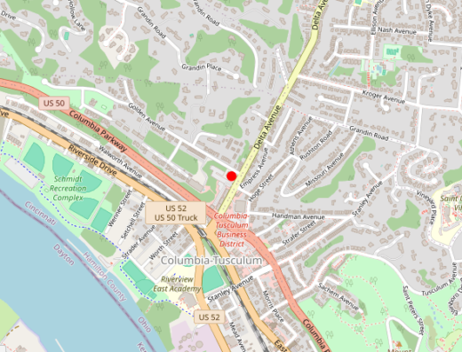 Map showing location of One Heart Mental Health Collaborative in Cincinnati, OH