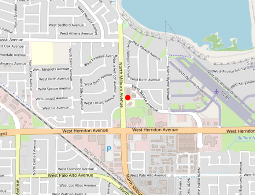 Map showing location of Optimal Medical Group in Fresno, CA