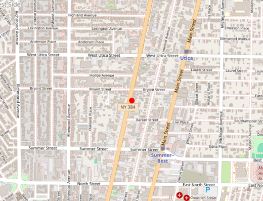 Map showing location of OWM Integrative Wellness in Buffalo, NY