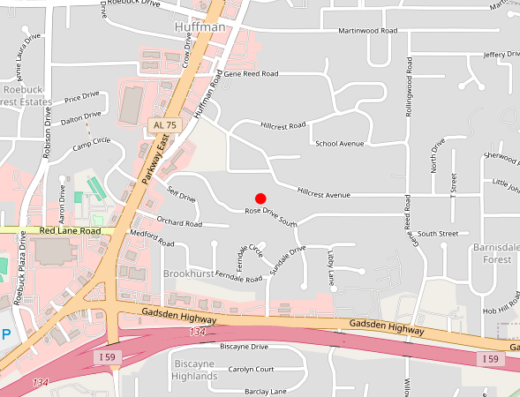 Map showing location of Pathway Healthcare in Birmingham, AL