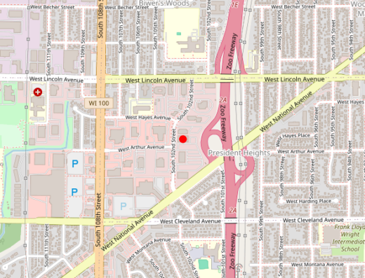 Map showing location of Relief Mental Health – West Allis in West Allis, WI