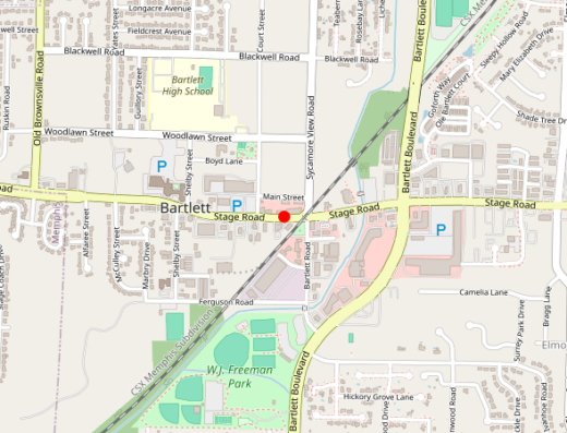 Map showing location of Revive Ketamine Clinic in Bartlett, TN