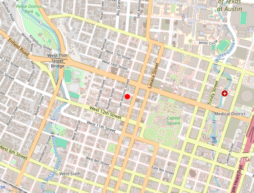 Map showing location of Saving Face Austin in Austin, Texas
