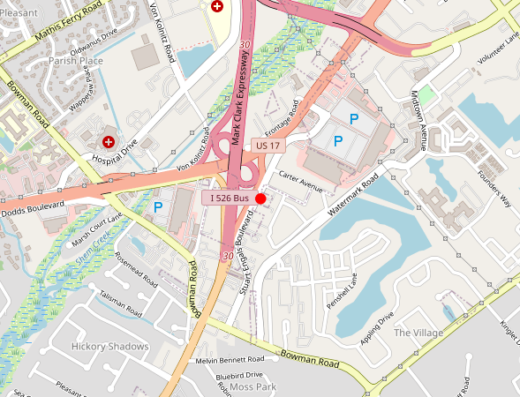 Map showing location of Tidewater Health & Ketamine Center in Mount Pleasant, SC