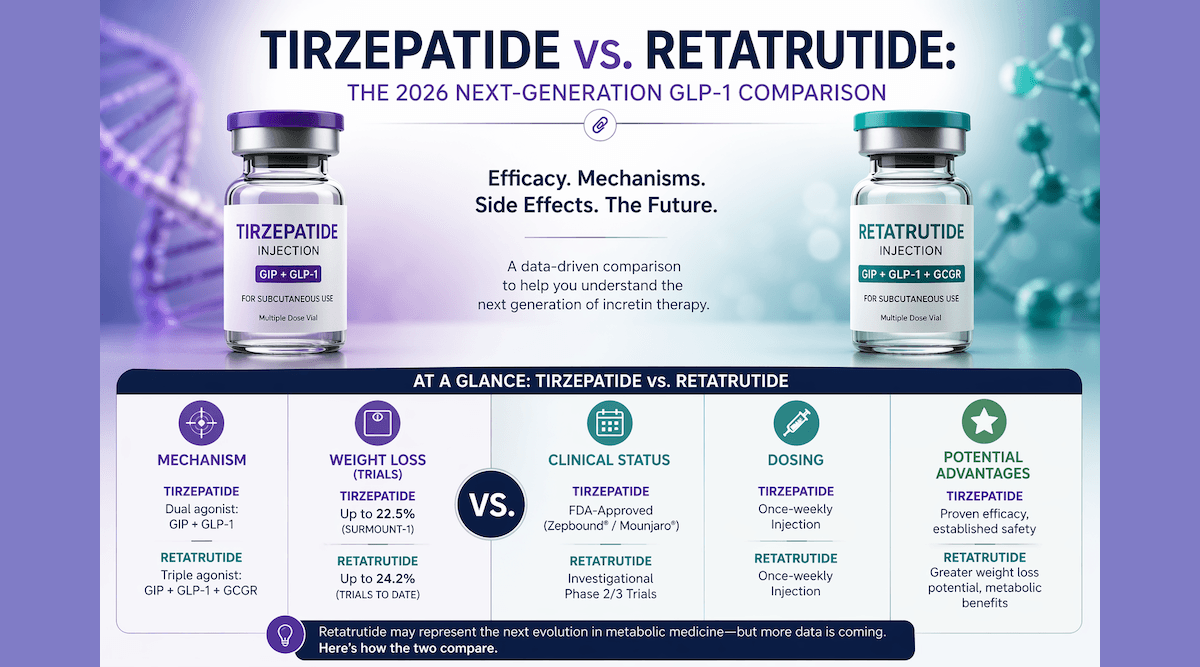 Tirzepatide vs Retatrutide: Complete 2026 Comparison