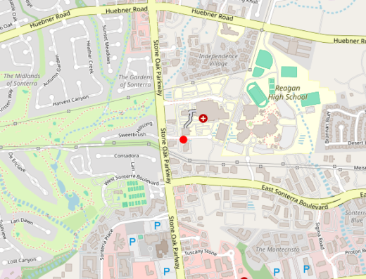 TX_PEPTIDE_INSTITUTE_SA San Antonio TX Map