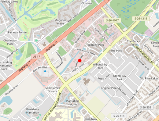 Radial Ketamine Myrtle Beach SC Map