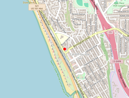 Seaside Ketamine Cardiff-by-the-Sea CA Map
