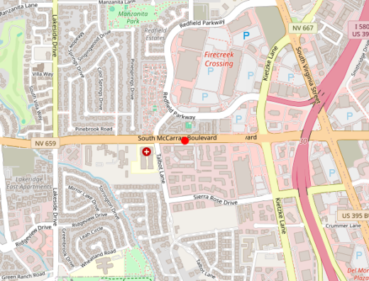 Thunder Pain and Wellness Reno NV Map